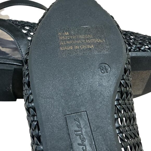 Seychelles Woven Ankle Strap Slingbacks Womens 8.5 Black Pascal Vegan Padded NEW - Picture 9 of 9